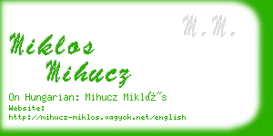 miklos mihucz business card